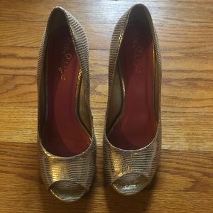 EUC Lily Pulitzer Peep Toe Wedges